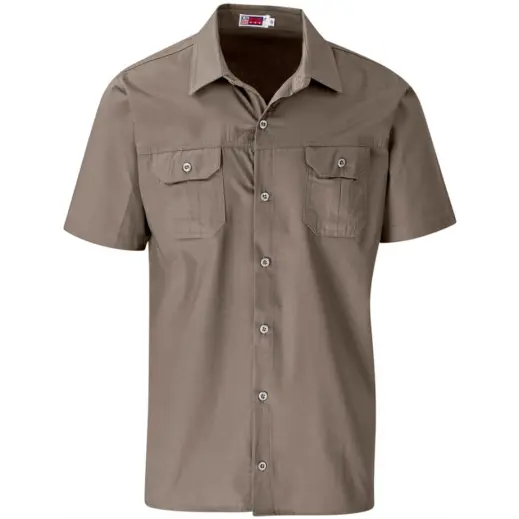 Mens Short Sleeve Wildstone Shirt Khaki Front